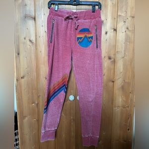 Aviator Nation Red Jogger Sweatpants